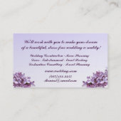 Carte De Visite Consultant en matière lilas de mariage (Dos)