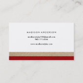 Carte De Visite Consultant en matière moderne rouge et rose crème (Dos)