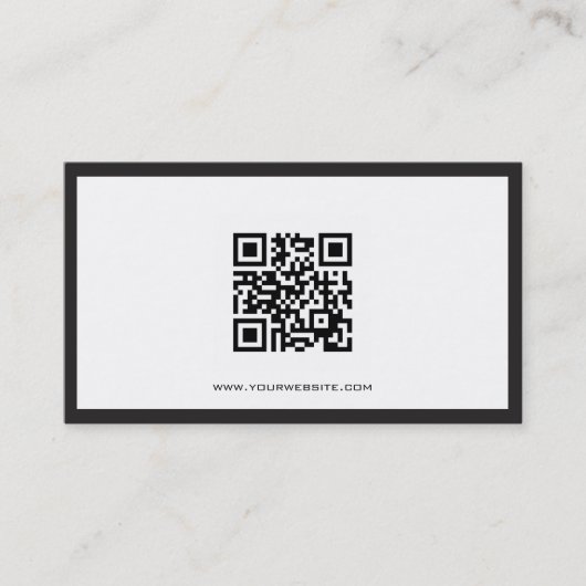 Carte De Visite Consultant en matière noir et blanc de code de QR (Devant)
