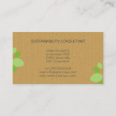 Carte De Visite Consultant en matière vert moderne de durabilité (Dos)