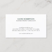 Carte De Visite Consultant en monogramme professionnel Vert foncé (Dos)