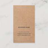 Carte De Visite Consultant en noir Kraft simple et élégant (Dos)