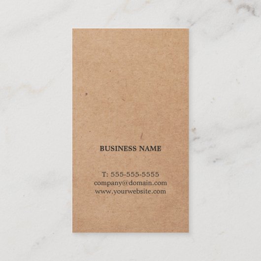 Carte De Visite Consultant en noir Kraft simple et élégant (Dos)