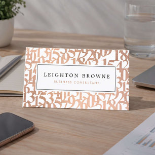 Carte De Visite Consultant en Or Rose Minimal