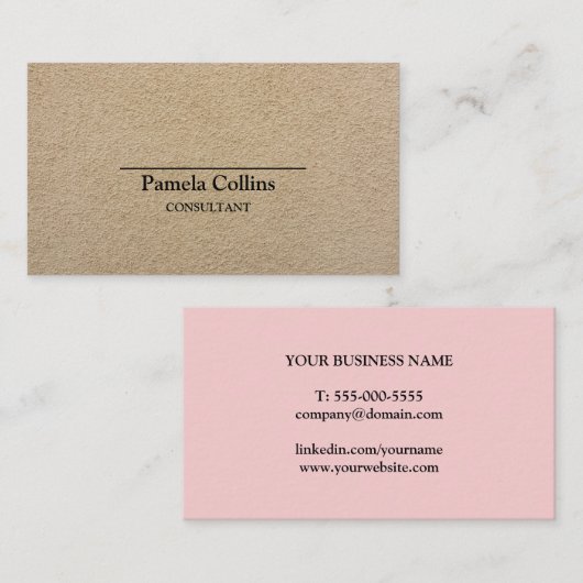 Carte De Visite Consultant en papier Kraft imprimé simple et éléga (Devant / Derrière)