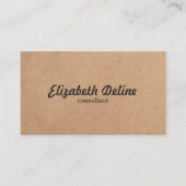 Carte De Visite Consultant en papier Kraft simple et élégant (Devant)
