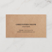 Carte De Visite Consultant en papier Kraft simple et élégant (Devant)