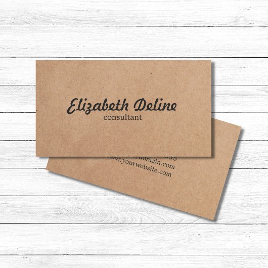 Carte De Visite Consultant en papier Kraft simple et élégant