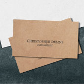 Carte De Visite Consultant en papier papier Kraft Imprimé simple e