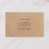 Carte De Visite Consultant en papier papier Kraft Imprimé simple e (Dos)