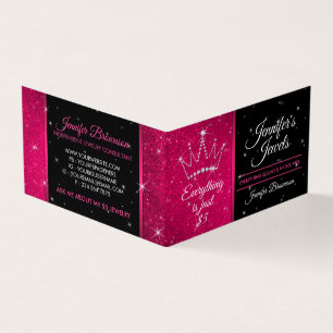 Carte De Visite Consultant en révente de bijoux Couronne Rose Star