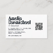 Carte De Visite Consultant en technologie de l'information Code QR (Devant)
