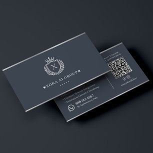 Carte De Visite Consultant en technologie IA de luxe Graphite Silv