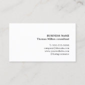Carte De Visite Consultant en Texture Élégante Moderne (Dos)
