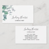 Carte De Visite Consultant Eucalyptus Greenery (Devant / Derrière)