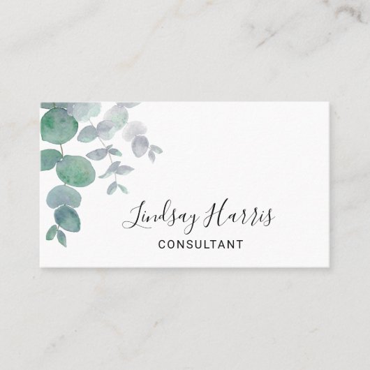 Carte De Visite Consultant Eucalyptus Greenery (Devant)