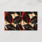 Carte De Visite Consultant Feuille Tropical Africain Rouge et Noir (Dos)