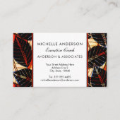 Carte De Visite Consultant Feuille Tropical Africain Rouge et Noir (Devant)