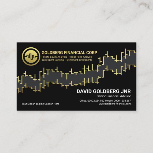 Carte De Visite Consultant financier Gold Stock Forex Graph (Devant)