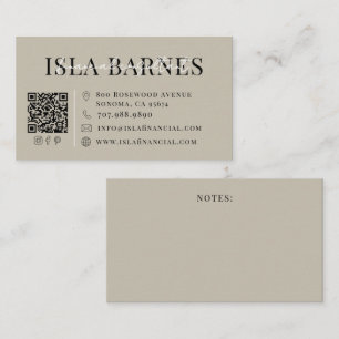 Carte De Visite Consultant financier typographie moderne neutre