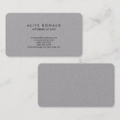 Carte De Visite Consultant Grey Avocat Avocat Style moderne (Devant / Derrière)