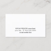 Carte De Visite Consultant gris texture élégant professionnel (Dos)