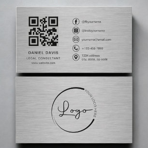 Carte De Visite Consultant juridique Code QR métallique