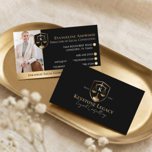 Carte De Visite Consultant Juridique Professionnel Luxe Noir Or