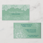 Carte De Visite Consultant mariage - Dentelle de menthe (Devant / Derrière)