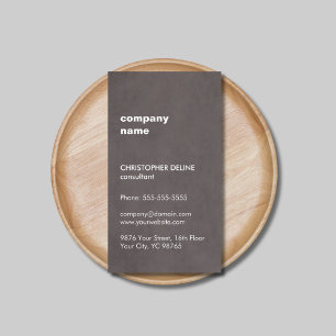 Carte De Visite Consultant Marron Texture Simple Moderne