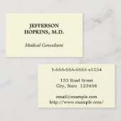 Carte de visite consultant Médicale simple (Devant / Derrière)