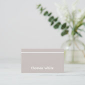 Carte De Visite Consultant minimal Elegant Grey White Line (Debout devant)