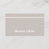 Carte De Visite Consultant minimal Elegant Grey White Line (Devant)