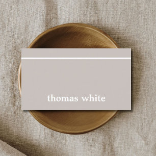 Carte De Visite Consultant minimal Elegant Grey White Line