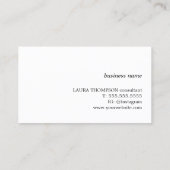 Carte De Visite Consultant minimal Elegant Natural Lines (Dos)