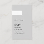 Carte De Visite Consultant minimaliste en Gris blanc (Devant)