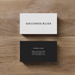 Carte De Visite Consultant Minimaliste Noir Lumière Grise Professi