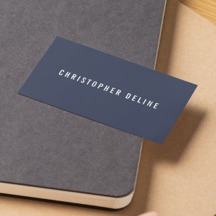 Carte De Visite Consultant Minimaliste Professionnel Bleu Foncé Bl