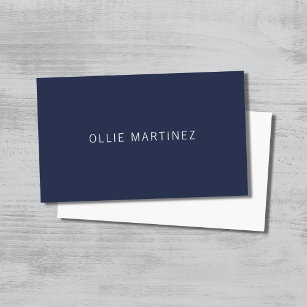 Carte De Visite Consultant minimaliste professionnel en bleu foncé
