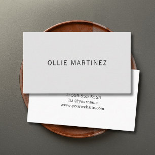 Carte De Visite Consultant Minimaliste Professionnel Gris Blanc