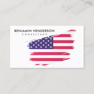 Carte De Visite Consultant moderne du US Flag