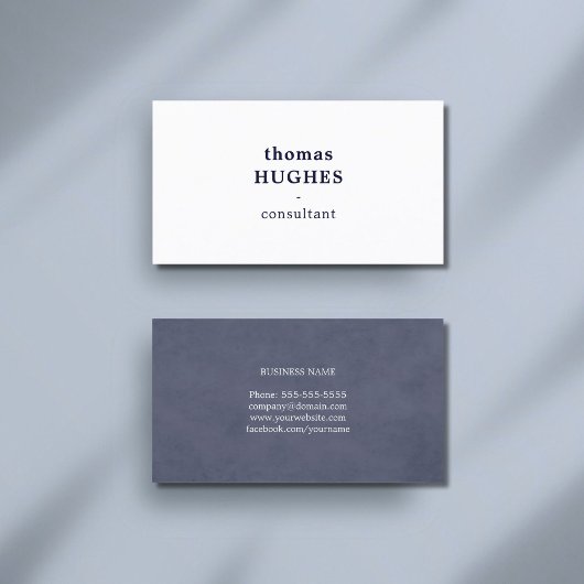 Carte De Visite Consultant moderne Elegant Bleu Blanc
