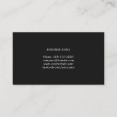 Carte De Visite Consultant moderne Elegant noir blanc (Dos)