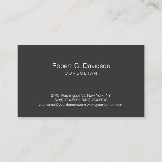 Carte de visite consultant moderne en gris clair (Devant)