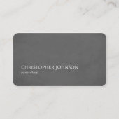 Carte De Visite Consultant moderne en gris texture simple (Devant)