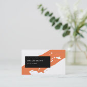 Carte De Visite Consultant Moderne Orange Diagonale Noir Rectangle (Debout devant)