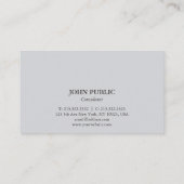 Carte De Visite Consultant moderne professionnel Elegant Grey (Dos)