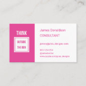 Carte De Visite Consultant moderne professionnel rose (Devant)