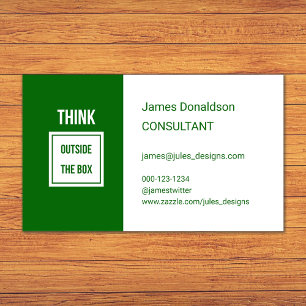 Carte De Visite Consultant moderne professionnel vert foncé