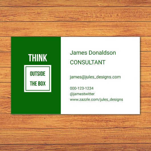Carte De Visite Consultant moderne professionnel vert foncé